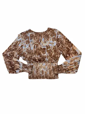 Tiny Anthropologie Valentina Long Sleeve Smocked Waist Blouse thumbnail 3