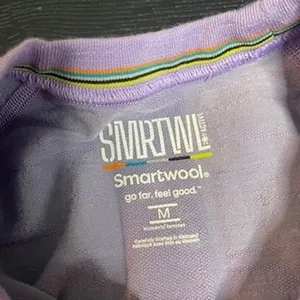 Smartwool Active Mesh Short Sleeve Tee Purple Palm Leaf Merino Wool Womens M thumbnail 2