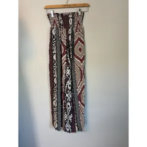 Bali Queen Aztec Smocked Waist Wide Leg Printed Pants One Size NEW thumbnail 7