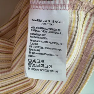 American Eagle Outfitters Striped Halter Tank Top Cropped Sleeveless Y2K Crop L thumbnail 5