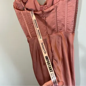 House of CB Myrna Rose Pink Satin Corset Midi Dress‎ XS NWT thumbnail 7
