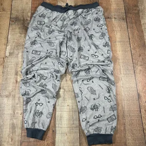 Harry Potter Wizarding World Gray Pajama Set Long Sleeve Joggers Large HP Print thumbnail 2