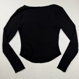 Free People Intimately Black Ribbed Long Sleeve Henley Top Size XS thumbnail 5