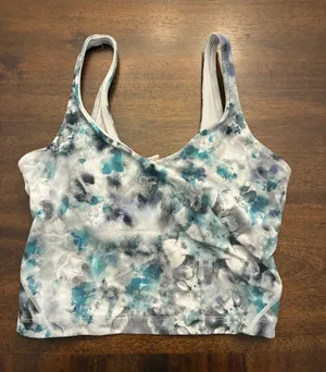 Lululemon Align Tank Top Size 4 Kaleidofloral Multi Gray Blue Bra thumbnail 1