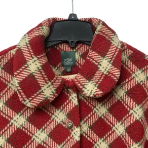 Wild Fable‎ Red Diamond Print Women's Size Large Short Jacket Shacket Pockets thumbnail 3