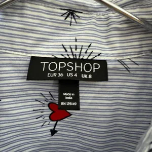 Topshop Long 2 Piece Collar Button Down Pajamas Set Hearts Size‎ 4 thumbnail 7