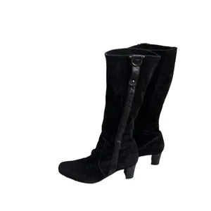 Manas Design Italy Black Suede Heeled Boots 7 thumbnail 5
