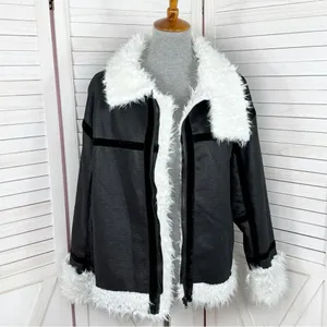 Princess Polly‎ Mariana Jacket Small Medium Black PU Faux Fur Lined Moto Biker thumbnail 2