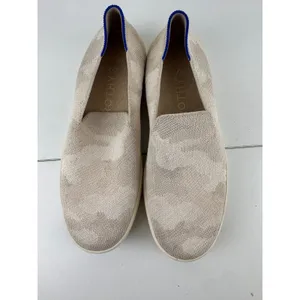 Rothys The Sneaker Slip‎ On Camo Beige Blue Trim Womens Shoes Size 8.5 Comfort thumbnail 2