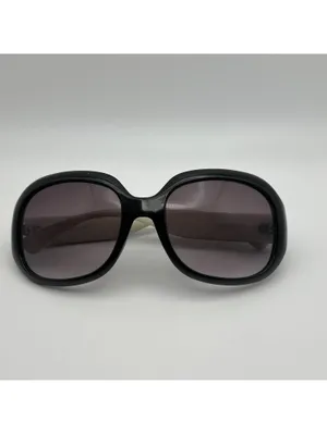 Steve Madden Oversized Black Square Sunglasses with Cream Temples thumbnail 3