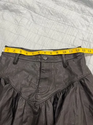 Free People We the free black faux leather pleated mini skirt thumbnail 7