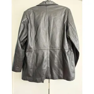 Atlantic Beach Black Leather Blazer‎ Jacket Button Front Women's Size Large thumbnail 5