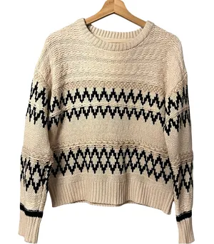 Skies Are Blue Womens Fair Isle Knit Sweater Sz S Preppy Heritage Nordic Chunky thumbnail 1