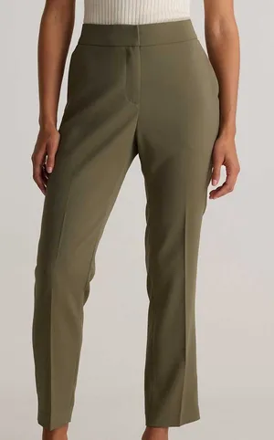 Quince Stretch Crepe Ankle Pants Olive Size 2 thumbnail 1