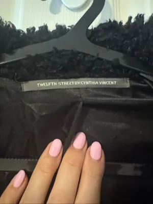 Twelfth Street by Cynthia Vincent Black Curly Faux Fur Long Coat thumbnail 4
