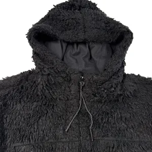 Urban Outfitters BDG Hooded Cropped Teddy Jacket Size Small Black Cozy Basic‎ thumbnail 6