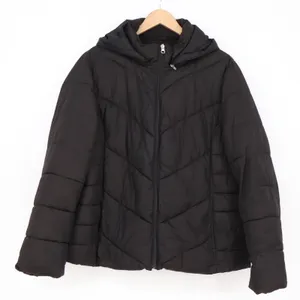 Faded Glory Puffer Jacket Women's XL Black Quilted Hooded Excellent thumbnail 1