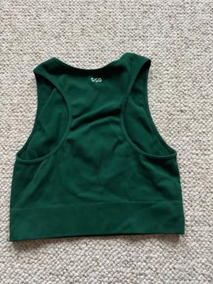 DSG Cropped Green Workout Tank Halter thumbnail 2