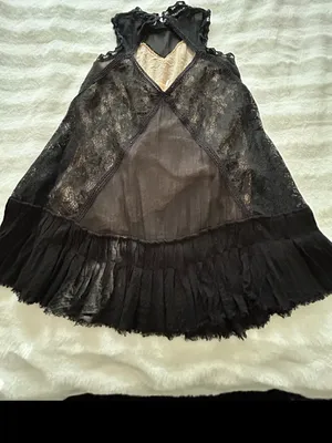 Free People ONE Black Lace Angel Dress Whimsigoth Cutout Size XS. thumbnail 5