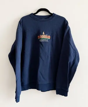 UConn University of Connecticut Navy Embroidered Campus Crewneck Sweatshirt thumbnail 1