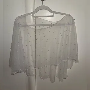 Etsy Ivory Bridal Pearl Cape Wedding Shawl thumbnail 6