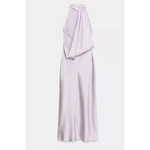 Zara Lilac Midi Satin Effect Dress Open Back Wedding Guest Tik Tok Purple Summer thumbnail 2