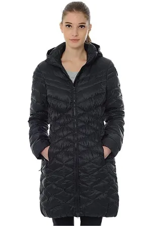 Nike Cascade Hooded Tech Down Puffer Black Quilted Coat Women's Medium thumbnail 12