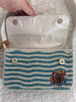 Beaded summer bag NWT Blue thumbnail 2