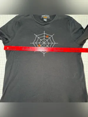 Hampshire Studio Boo Halloween Shirt Womens Large Long Sleeve Spider Web Bling thumbnail 4