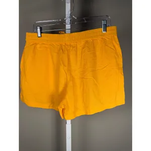 J.Crew Linen Blend Yellow‎ Drawstring Shorts Coastal Summer Resort Medium thumbnail 2