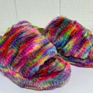 UGG Multicolor Fluffy Slippers with Lime Strap thumbnail 5