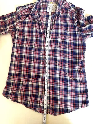Frank & Eileen "Barry" Fitted Cotton Red/Navy Plaid Button Down Shirt  Medium thumbnail 11