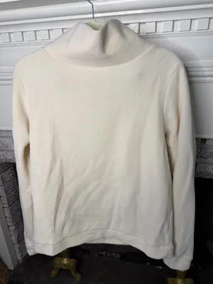Dudley Stephens Cobble Hill Cream Fleece Funnel Neck Pullover Medium thumbnail 1