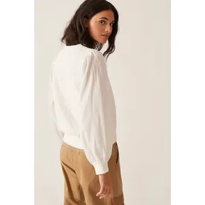 Anthropologie‎ Porridge white texture long sleeve sweatshirt blouse women medium thumbnail 2
