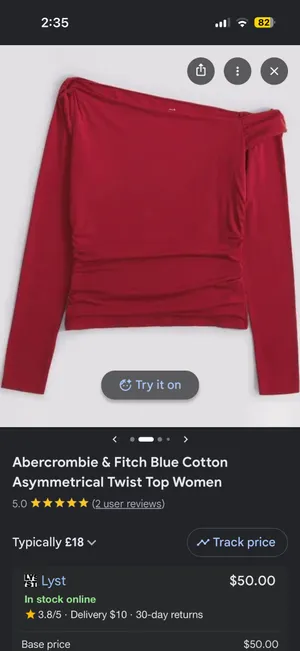 Abercrombie Off-The-Shoulder Top Long Sleeve thumbnail 6
