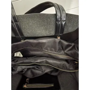 ZaraWomen Black Leather Shoulder Bag or‎ Tote with Gold Hardware thumbnail 9