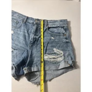 Aeropostale Mom Shorts Size 14 Light Blue‎ Ripped Distressed Cuffed Shorts thumbnail 7