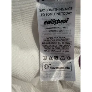 Edikted White Ribbed Square Neck Long Sleeve Top Large Y2k balletcore minimalist thumbnail 4