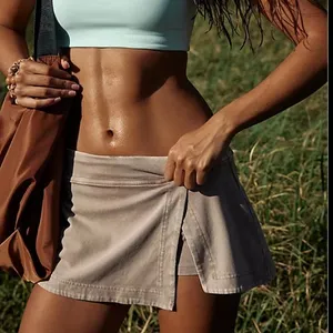 NWT FP Movement Hot Shot Mini Skort Beige Skirt Shorts Driftwood Micro S thumbnail 1