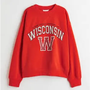 HM Wisconsin Midwest Football League Sweatshirt Red‎ Graphic Pullover Large thumbnail 1