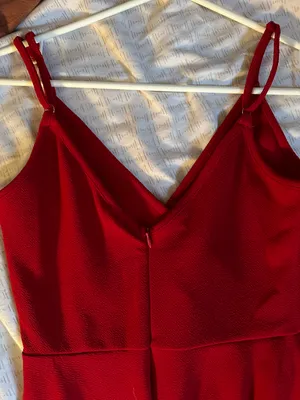 Amazon Red Spaghetti Strap Dress thumbnail 3