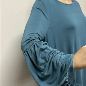 American Eagle Dark Teal Green Long Sleeve Criss Cross Back swing dress size XL thumbnail 5