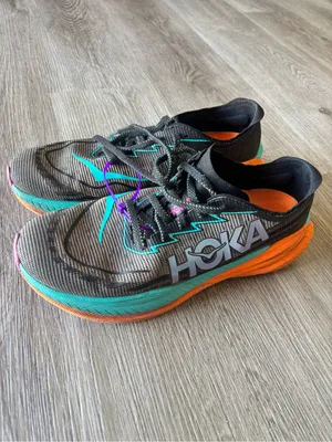 Hoka Mach X 2 Running Shoes in Black, Teal, Orange and Pink thumbnail 9