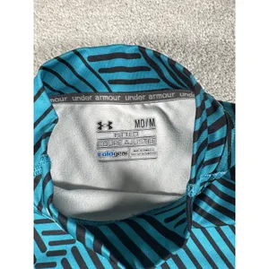 Under Armour Shirt ColdGear Mock neck M Fitted Long Sleeve Compression Blue Geo‎ thumbnail 7