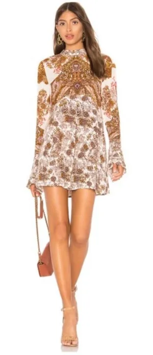 Free People Lady Luck Dress L Cream/Rust thumbnail 1
