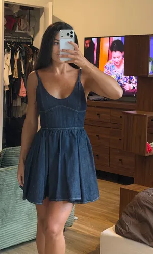ZARA Denim Mini Dress thumbnail 1