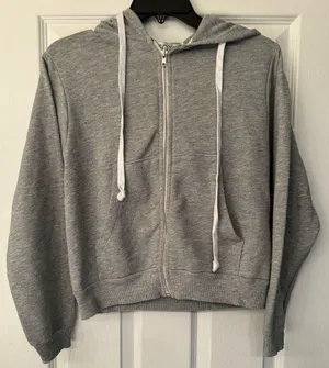 Wildfox Bridesmaid Women’s Grey Zip Up Hoodie Size Medium thumbnail 1