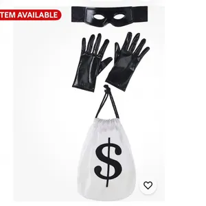 Halloween‎ Burglar Set Unisex OS Adult Mask Gloves Money Bag Costume Accessory thumbnail 5