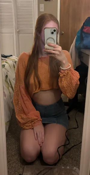 Free People Puff Sleeve Blouse Orange thumbnail 3
