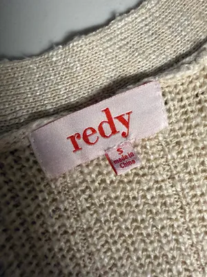 Redy Cream Open-Front Ribbed Women's Sweater Cardigan Size Small EUC thumbnail 2